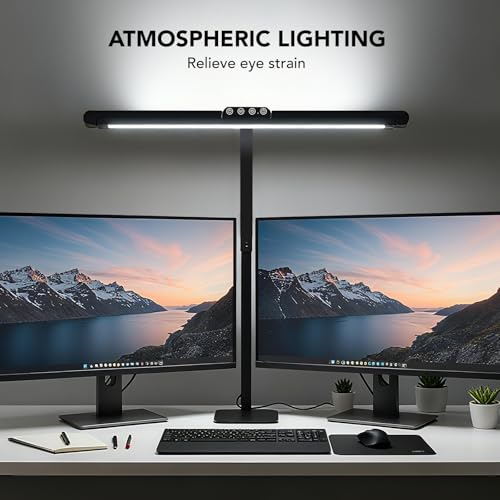 Galnolt LED Desk Lamp for Home Office with Base, 28.2" Adjustable Gooseneck Swing Arm Ultra Bright Desk Light, Dimmable Ar...