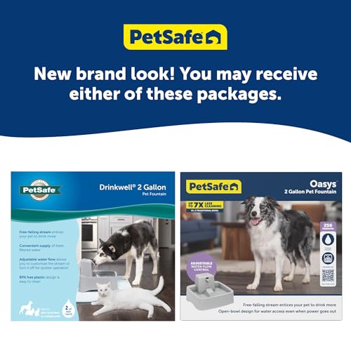 PetSafe Drinkwell Pet Fountain,Dog Water Bowl Dispenser for Cat and Dogs, Plastic, Adjustable Flow Control, Easy to Clean ...
