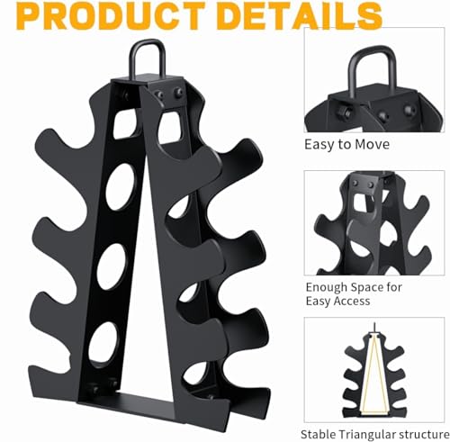 Weight Rack for Dumbbells,A-Frame Dumbbell Rack Stand Only, Alloy Steel Dumbbells Storage Rack with Handle for Home Gyms W...