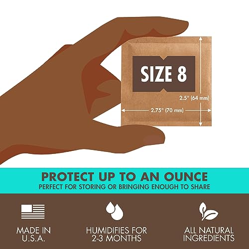 Boveda 62% RH Size 8-10 Pack Two-Way Humidity Control Packs - for Storing 1 oz - Moisture Absorber for Small Storage Conta...