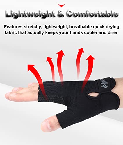 SUJAYU Fingerless Gloves - Multipurpose Water & Sports Gloves for Fishing, Sailing, Rowing, Kayaking & More - Men & Women