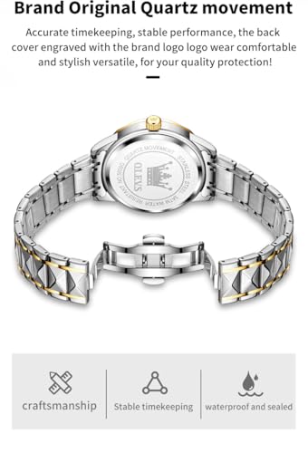 OLEVS Watches for Men Luxury Diamond Casual Large Dial Watches Stainless Steel Waterproof Business Dress Analog Luminous D...