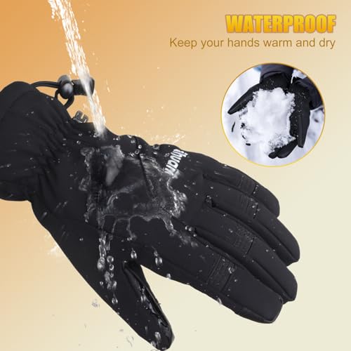 ihuan Ski Snow Winter Gloves Women Men Waterproof-Cold Weather Warm Thermal Touch Screen, Driving Hiking Motorcycle Cycling