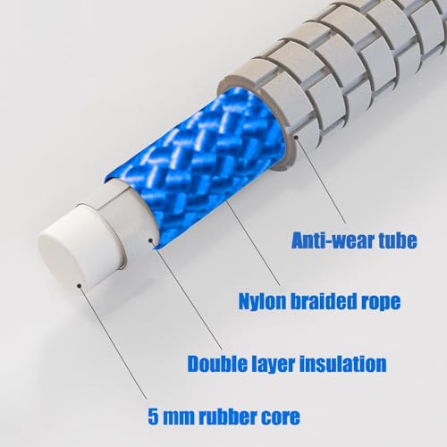 23 FT Long Jump Rope for Kids Adults,Double Dutch Jump Rope,Adjustable Skipping Ropes with High-strength Nylon Braided Rop...