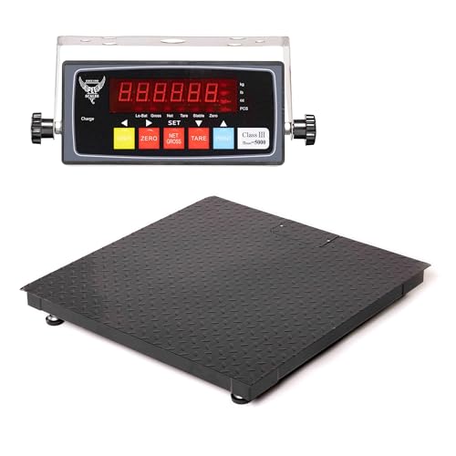 48"x48" Industrial Floor Scale, Heavy-Duty Warehouse Scale with Digital Indicator, Accurate Pallet Scale for Postal Luggag...