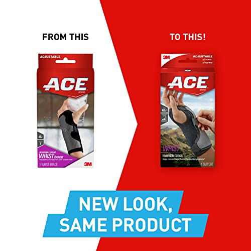 ACE Brand Reversible Wrist Brace Wrist Support for Sore Weak and Injured Wrists Breathable One Size Fits Most