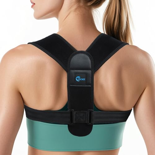 GROKIE Posture Corrector for Women and Men – Adjustable Back Brace for Posture Support, Upper Back, Clavicle and Shoulder ...