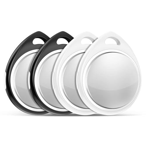 4 Pack Tracker Tags [Apple MFi Certified] Bluetooth Air Tracker Pair with Apple Find My (iOS Only) Smart Tracking Tags Key...