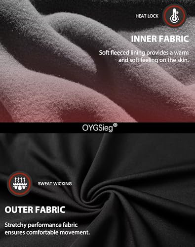 OYGSieg 3 or 2 Set Men's Thermal Underwear Long Johns with Fleece Lined, Thermals for Men Base Layer Cold Weather Top Bottom