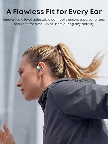 Soundcore V40i by Anker, Open-Ear Headphones, Clear Design, Lidless Case, 4 Adjustable Positions for Every Ear Size, Riche...