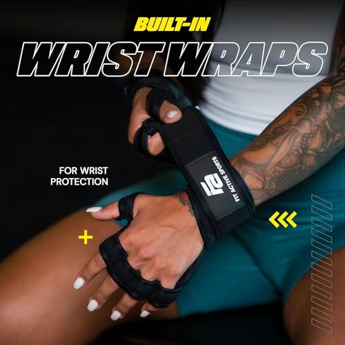 Fit Active Sports New Ventilated Weight Lifting Workout Gloves with Built-in Wrist Wraps for Men and Women - Great for Gym...
