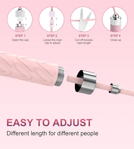 Jump Rope for Fitness, AUMCDIK Speed Skipping Rope for Women Men, Adjustable Jumping Rope with Alloy & Silicone Handle for...