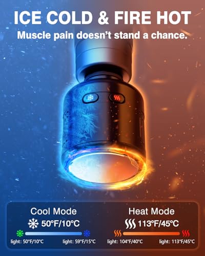 cotsoco Massage Gun with Heat and Cold Therapy, Full-Metal Handheld Electric Massager Deep Tissue for Body Muscle Pain Rel...