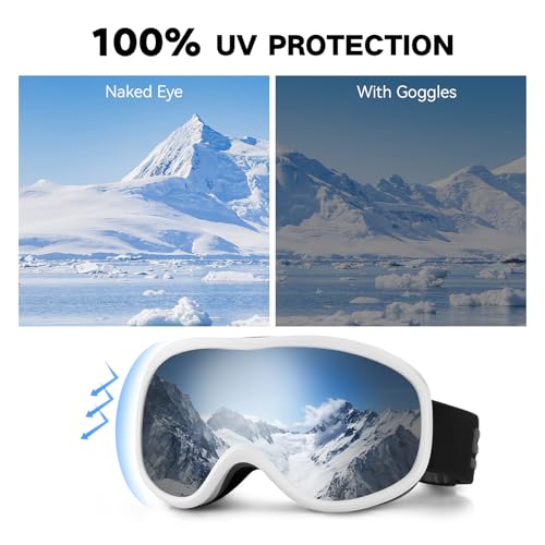 YLYUELANG OTG Ski Goggles for Men & Women, 100% UV Protection Snowboard Goggles, Over Glasses Anti-Fog, Scratch Resistant ...