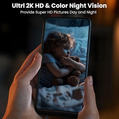 2025 Upgraded 2K Security Cameras Wireless Outdoor, Free Cloud Storage, 1-6 Months Battery Life, Waterproof, 2-Way Talk, A...