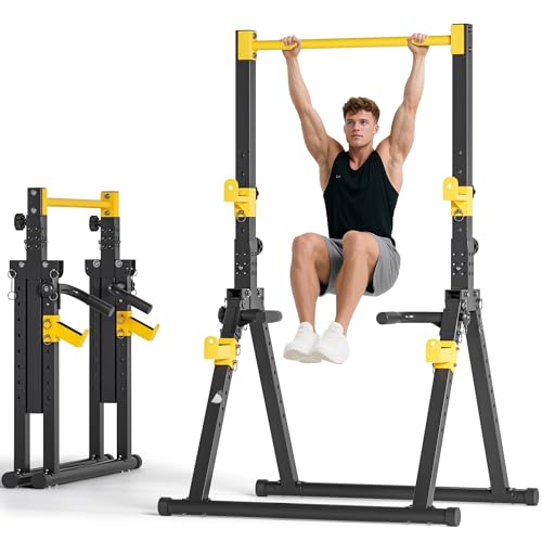 SogesPower Power Tower Pull Up Bar Station, Foldable Pull Up Dip Station Free Standing for Home Gym,Adjustable Pull Up Bar...
