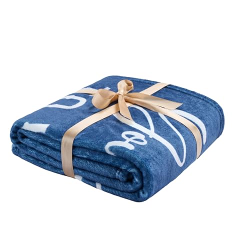 Lussena Thinking of You Gifts for Women Men – Get Well Blanket 50x60 Inch, Navy Flannel Comfort Blanket, Sympathy Throw fo...