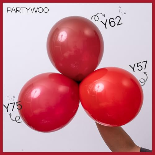 PartyWoo Red Balloons 127pcs Different Sizes of 36 18 12 10 5 Inch Red Balloon Arch Kit Garland for Birthday Graduation Ba...