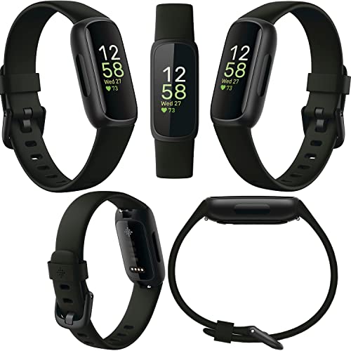 Fitbit Inspire 3 Health & Fitness Activity Tracker (Black) with Workout Intensity, Sleep Tracking, Heart Rate, S & L Band...