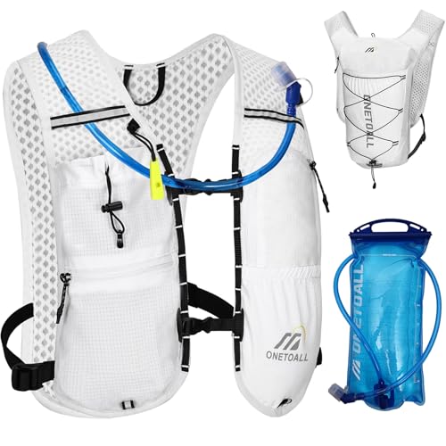ONETOALL Running Vest for Women & Men, 6L Hydration Backpack with 2L Water Bladder, Lightweight Water Backpack for Trail R...
