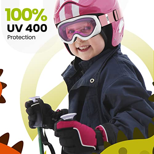 OutdoorMaster Kids Ski Goggles - Helmet Compatible Snow Goggles for Boys & Girls with 100% UV Protection