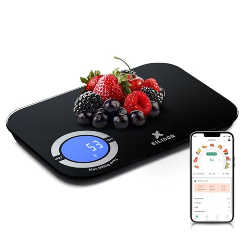 EILISON Smart Kitchen Scale with Bluetooth App, High-Precision Digital Food Scale for Baking, Cooking & Diet, 8000 Food Da...