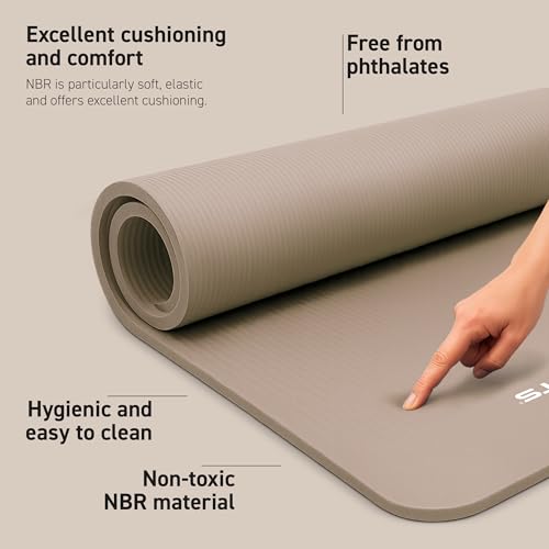 MSPORTS Yoga Mat Premium Non Slip Thick – Extra Comfortable Exercise Mat for Home Workouts, Pilates, Stretching & Gym – Cu...