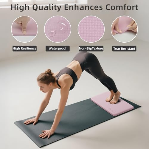ILILI Yoga Knee Pad Foldable, TPE Soft Pad 24*17*0.5inch (Folding Size 17*12*1inch) for Knee Push-ups, Plank Support＆Elbo...