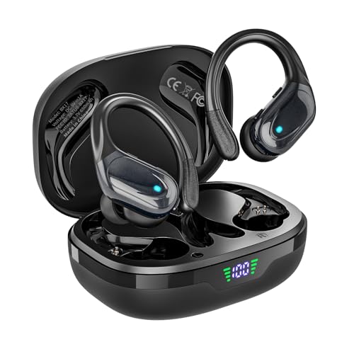 HAOYUYAN Wireless Earbuds, Sports Bluetooth Headphones, 80Hrs Playtime Ear Buds with LED Power Display, Noise Canceling He...