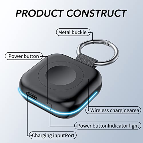 HUOTO Portable Charger for Apple Watch,Wireless Magnetic iWatch Charger 1200mAh Power Bank Travel Keychain Accessories Sma...
