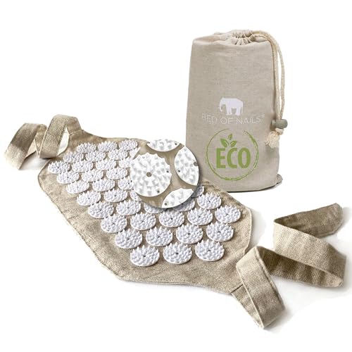 BED OF NAILS Original Premium Comfortable ECO Acupressure Mat Strap Wrap, 1,848 Acupuncture Pressure Points, On The Go Bac...