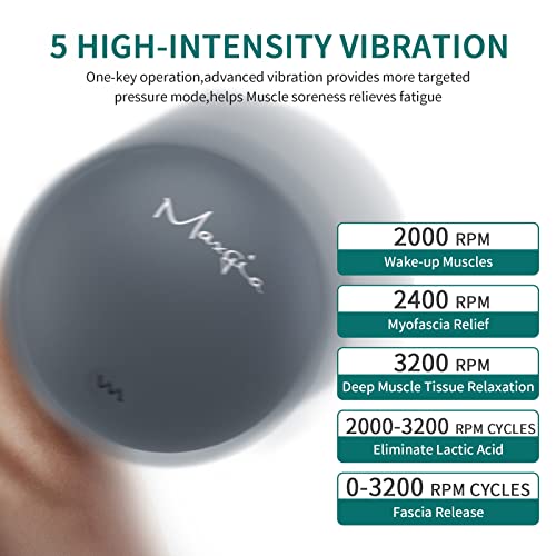 3'' Vibrating Massage Ball - Massage Roller Ball with 5 Speed Vibrations for Muscle and Fitness, Plantar Fasciitis Pain Re...