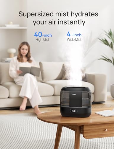 Dreo Smart Humidifiers for Bedroom, Top Fill 4L Supersized Humidifier Large Room with 28 dB, 36H Runtime, Touch/APP/Voice ...