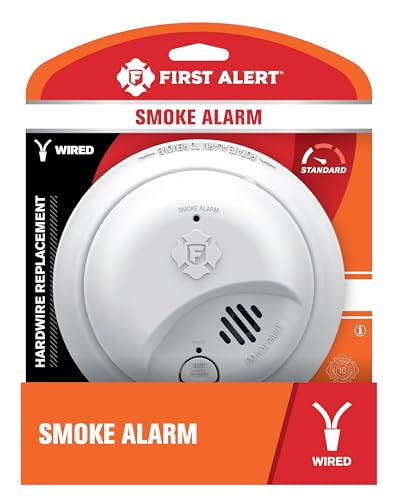 First Alert SMI100-AC, Hardwire Interconnect Smoke Alarm with Battery Backup, 6-Pack