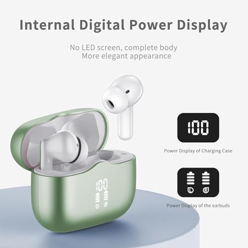 Wireless Earbuds, Bluetooth 5.4 Headphones in Ear with 4 ENC Noise Cancelling Mic, New Wireless Earphones HiFi Stereo Deep...