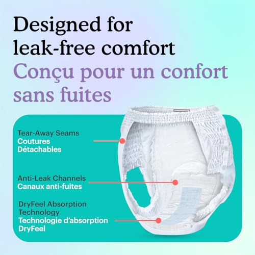 Because Overnight Absorbency Pull Ups - Adult Disposable Incontinence Underwear, Extra Absorbent Nighttime Briefs for Men ...