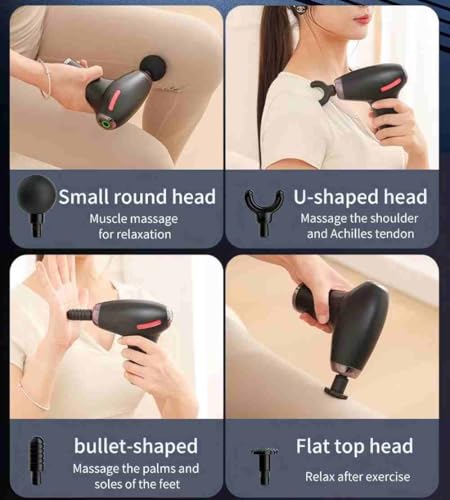 3-in-1 Massage Gun with Upgraded Extension Handle,Back Massager for Pain Relief, Portable Percussion Muscle Massager for S...