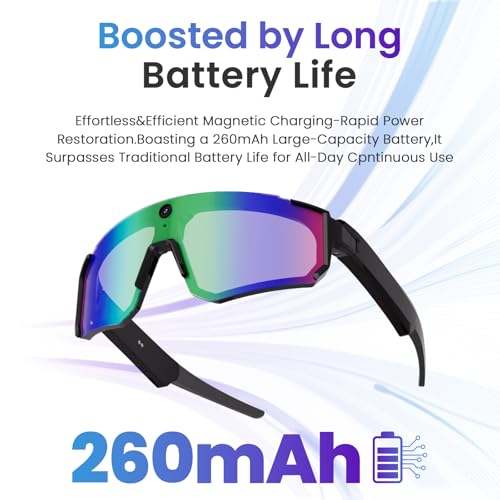 MOHEEN Al Smart Glasses with Camera 4K, Baseball Recording Glasses for Action Sports with Audio/Bluetooth, Wearable Tech B...