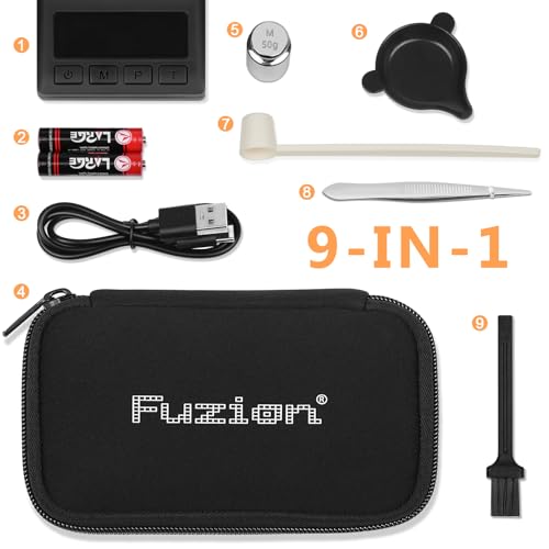 Fuzion Milligram Scale 50g x 0.001g, Mg Scale with 9-in-1 Design - Micro Scale, Powder Scale for Reloading with Portable C...