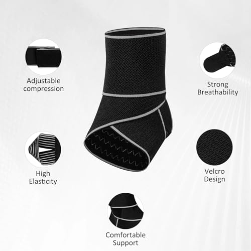 KTSAY Ankle Brace for Sprained Ankle, Ankle Support for Women & Men, Adjustable Compression Wrap for Achilles Tendonitis &...
