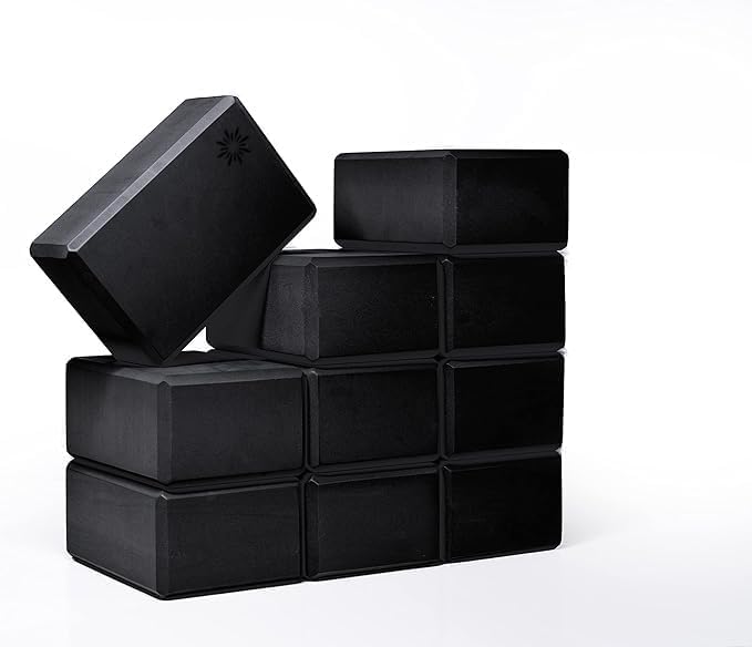 Sunshine Yoga 4" Yoga Block, 10 Pack Bulk EVA Foam Yoga Blocks, Firm and Supportive Yoga Brick, Balance Foam for Stretchin...