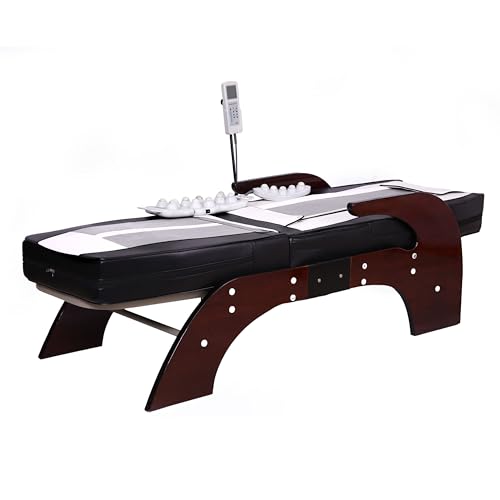 POP RELAX Premium Jade Roller Far Infrared Full Body Massage Bed Table (Black)