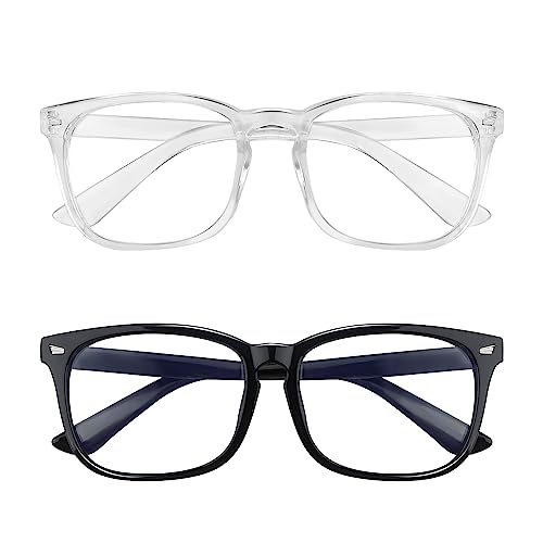 Yekepal Blue Light Blocking Glasses, 2 Pack Blue Light Glasses Men, Blue Light Glasses Women Eyeglasses Bluelight Eyestrain