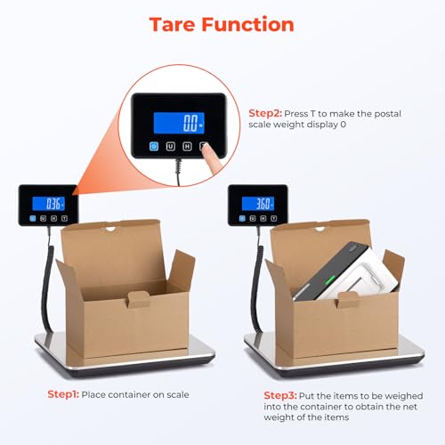 MUNBYN Shipping Scale, 440lb/1.8oz Digital Postal Scale for Packages with Hold/Tare Function, Backlit LCD, Battery & Cable...