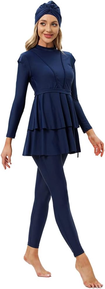 IBTOM CASTLE Modest Muslim Islamic Long Sleeve Burkini for Women Full Cover Swim Rashguard Hijab Swimsuit Bathing Suit