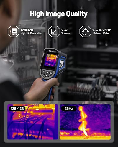 TOPDON TC004 Mini Thermal Imaging Camera, 240 x 240 TISR Resolution, 15-Hour Battery Life, 128 x 128 IR Resolution, 25Hz H...