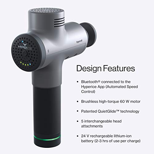 Hypervolt Bluetooth, Featuring Quiet Glide Technology - Handheld Percussion Massage Gun | 3 Speeds, 5 Interchangeable Head...