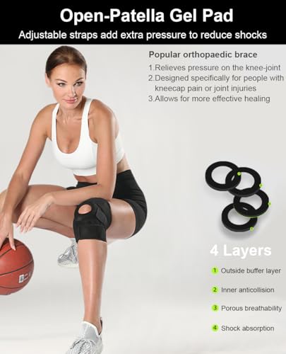 SUJAYU Knee Brace for Women Men with Side Stabilizers, 2 Pack Knee Braces for Knee Pain ACL MCL Arthritis Joint Pain Relie...