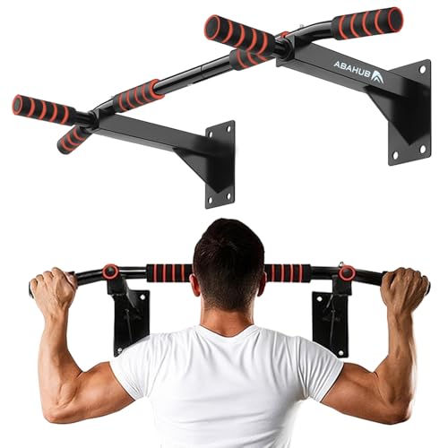 Abahub Wall Mounted Pull Up Bar, Multi-Grip Chin-Up Bar for Home Gym Workout, Drill-installed, Heavy-Duty & Stable Trainin...