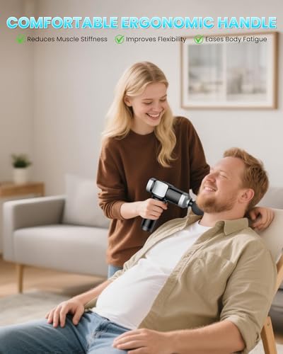 CAMEFER Deep Tissue Massage Gun, Portable Percussion Electric Muscle Massager for Pain Relief, Handheld Massagers with 30 ...